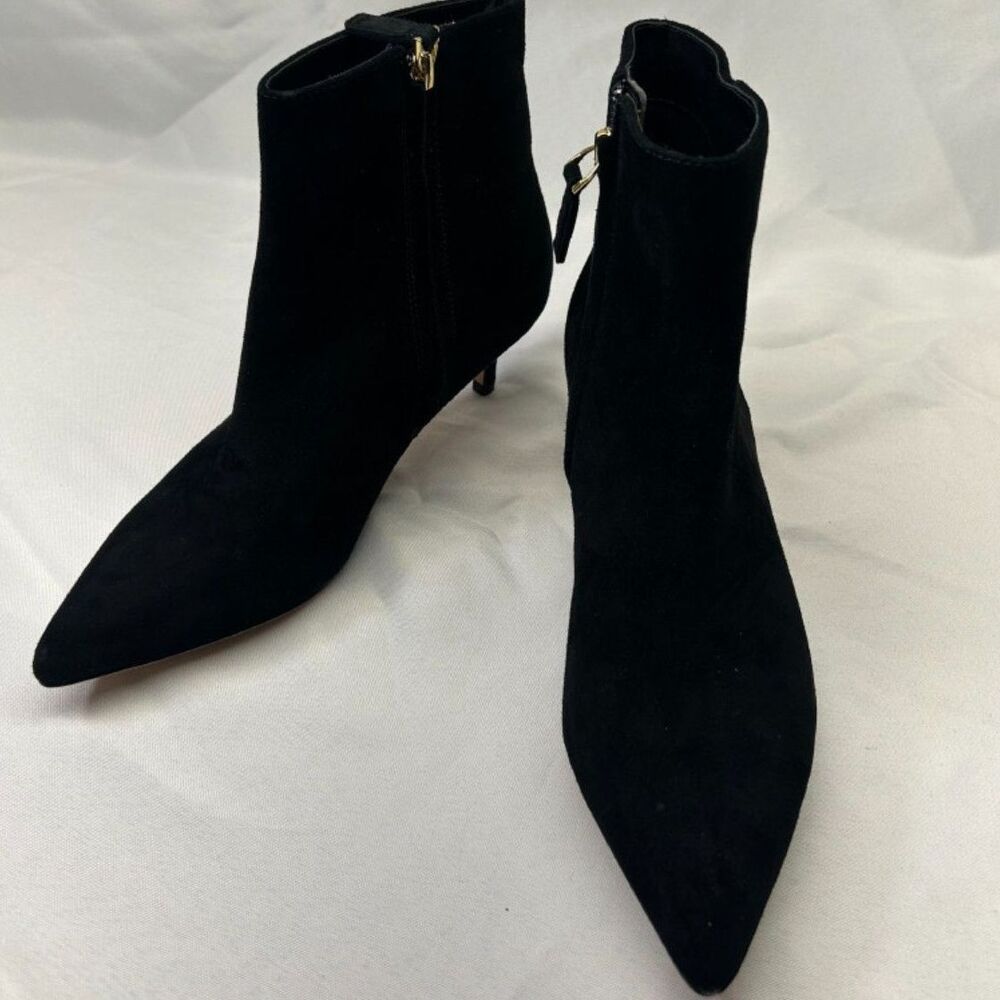 Lauren Ralph Lauren Boots Womens Size 6 Black Suede McKay Kitten Heel Ankle